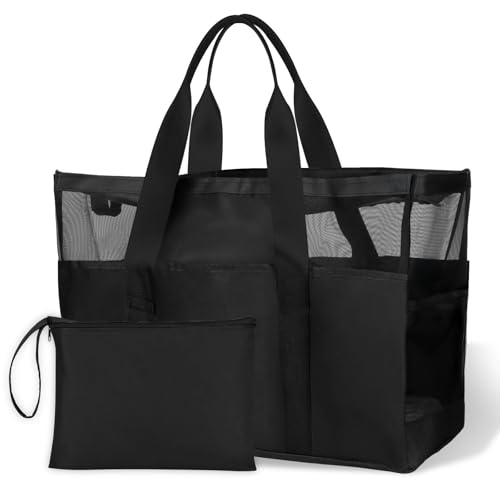 Strandtasche XXL Familie,Damen Groß Badetasche,Wasserdicht Strandtasche Familie,Faltbare Schultertaschen Badetasche,Strandtasches Mit Reißverschluss,für Strand Pool Reisen Fitnessstudio Einkaufen von KIMIGO