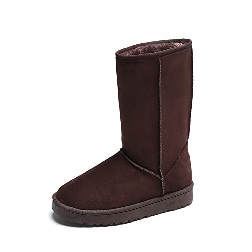 KIMIME PIKL Damen Schnee Stiefel Nylon Short Winter Schnee Regen Warm Wasserdicht Kunstpelz Stiefels Schwarz Gelb von KIMIME PIKL