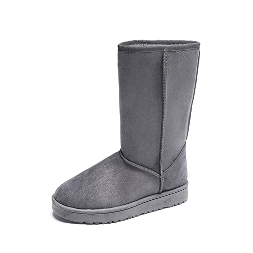 KIMIME PIKL Damen Schnee Stiefel Nylon Short Winter Schnee Regen Warm Wasserdicht Kunstpelz Stiefels Schwarz Gelb von KIMIME PIKL