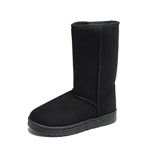 KIMIME PIKL Damen Schnee Stiefel Nylon Short Winter Schnee Regen Warm Wasserdicht Kunstpelz Stiefels Schwarz Gelb von KIMIME PIKL