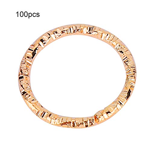 100 Stück Silberne Haarzopfringe: Mehrzweck-Dreadlock-Haarspangen mit Schlaufen-Dekor, das Jedem Stil für Frauen und Mädchen Eleganz und Chic verleiht. (CC-TQ03 Gold) von KIMISS