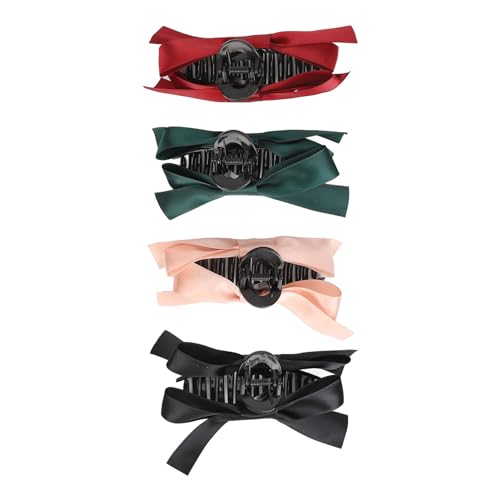 4 Stück Rutschfeste Haarklammern mit Schleife: Elegantes Haar-Accessoire für Frauen und für den Täglichen Gebrauch, Party und Reisen von KIMISS