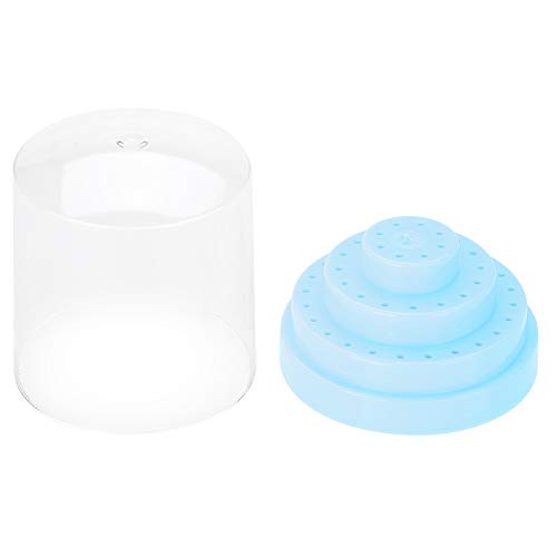 KIMISS 48 Löcher Nagelkunst Kunststoff-Nagelbohrhalter-Organizer Display-Box für Schleifwerkzeuge, Ungiftig und Langlebig, Salon Essential, weiß (BLUE) von KIMISS