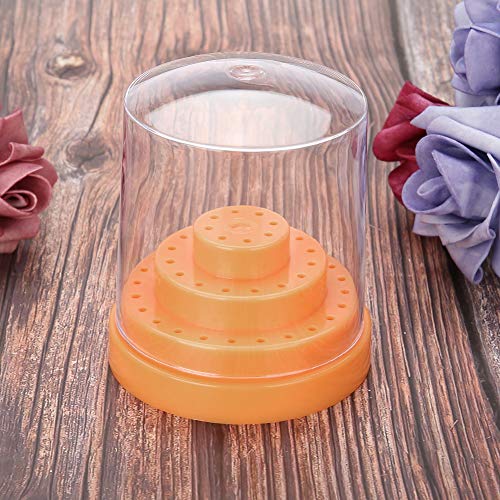 KIMISS 48 Löcher Nagelkunst Kunststoff-Nagelbohrhalter-Organizer Display-Box für Schleifwerkzeuge, Ungiftig und Langlebig, Salon Essential, weiß (ORANGE) von KIMISS