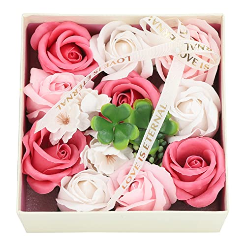 KIMISS Simulationsblume, Seife Frauen Exquisite, Künstliche Blumen Bad Geschenkbox Dekoration für Valentinstag L von Rosen Ines Gelb (PINK) von KIMISS