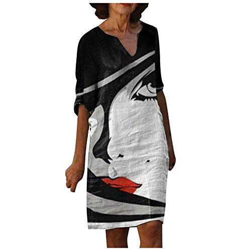 Damen Sommerkleider V-Ausschnitt Freizeitkleider Kleid Leinenkleid Blusenkleid Retro Style Blumenkleid Lässig Plus Größe Lose Tunika Tuchkleid MaxiKleid Partykleid Damen Sommerkleider V-Ausschnitt Freizeitkleider Kleid Leinenkleid Blusenkleid Retro Style Blumenkleid Lässig Plus Größe Lose Tunika Tuchkleid MaxiKleid Partykleid von KIMODO
