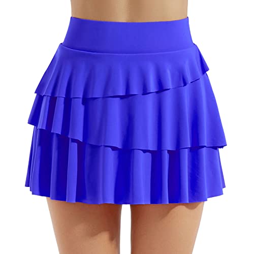 KIMODO Tennisrock Damen Golf Skort Mit Hose, Rock Damen Sommer kurz Sportrock Mit Hose, Faltenrock Laufrock Minirock Mit Shorts Sport Skirt Für Fitness Workout Running Hockey(Blau,M) von KIMODO