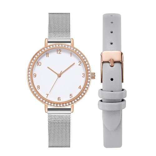 KIMOMT Damen Uhren Leder Quarzuhr Austauschbare Bänder Quick Release Spring Bars Mode Armbanduhr für Frauen Damen KIMOMT Damen Uhren Leder Quarzuhr Austauschbare Bänder Quick Release Spring Bars Mode Armbanduhr für Frauen Damen von KIMOMT