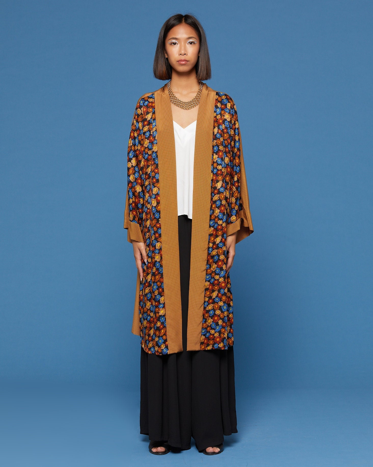 Kimono Aus Reiner Seide Cappuccino Kimono Aus Reiner Seide Cappuccino von KIMONASHOP