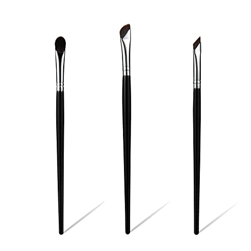 3-teiliges Eyeliner-Pinsel-Set, flacher Dünner Abgeschrägter Sichelpinsel, Concealer-Pinsel, Abgewinkelter Augenbrauenpinsel Gebogener Pinsel für Gel-Flüssigkeit, Präzisions-Eyeliner von KINBOM