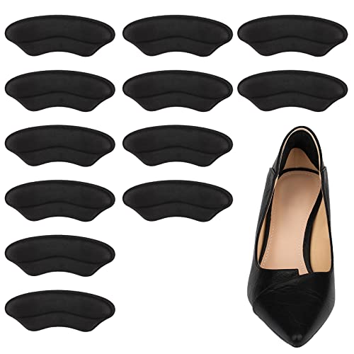 KINBOM 6 Paar Fersenpolster für zu Große Schuhe, Fersengriffe Wildleder Selbstklebend Heel Grip Liner für Herren Damen Sneaker High Heels Lose Schuhe (Schwarz) von KINBOM