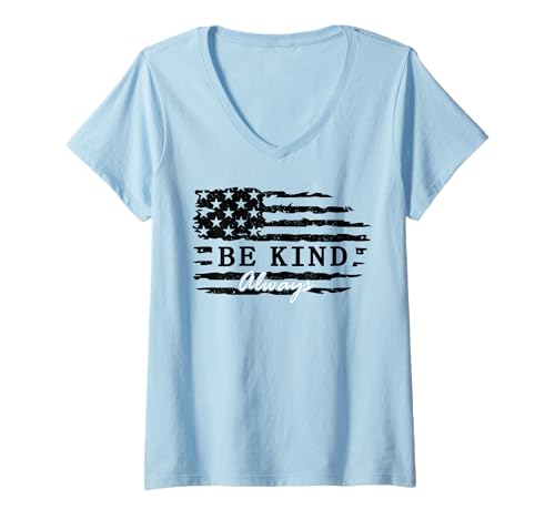 Damen BE KIND ALWAYS. SPREAD KINDNESS ANTI BULLYING T-Shirt mit V-Ausschnitt Damen BE KIND ALWAYS. SPREAD KINDNESS ANTI BULLYING T-Shirt mit V-Ausschnitt von KINDNESS UNITY DAY FUN BE KIND TEES