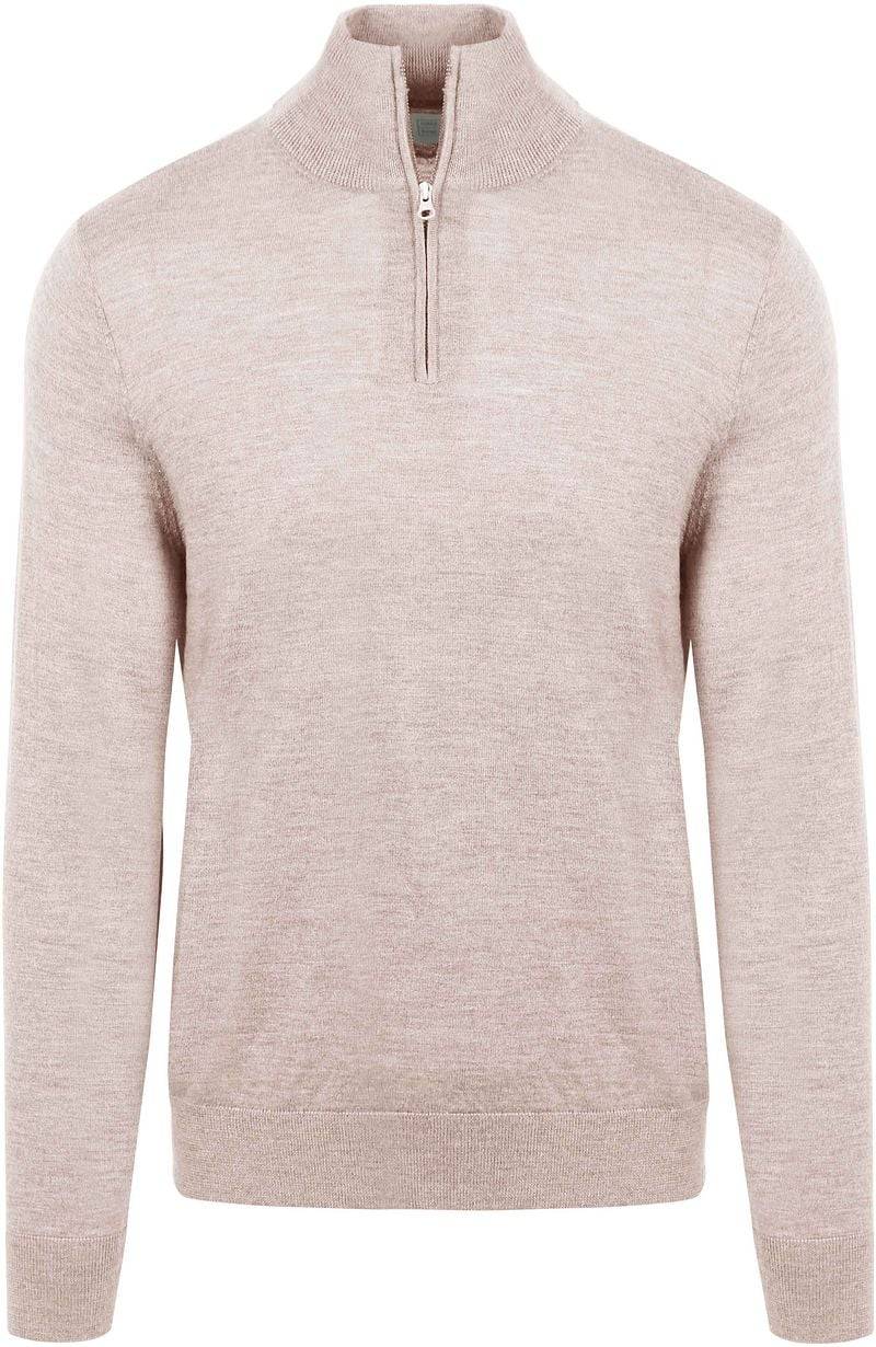 King Essentials The Michael Half Zip Pull Merino Greige - Größe M von KING Essentials
