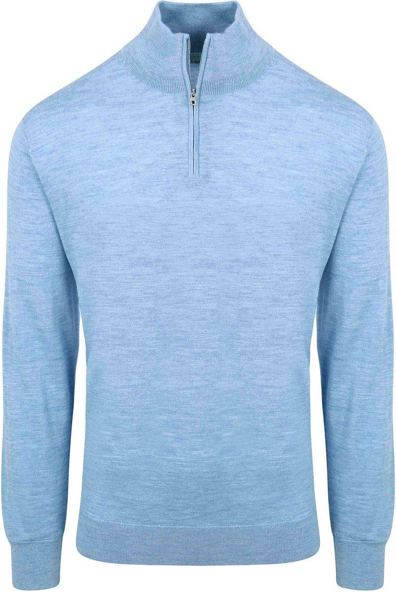 King Essentials The Michael Half Zip Pull Merino Hellblau - Größe XXL von KING Essentials