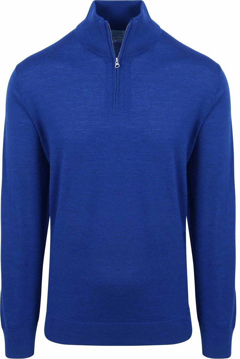 King Essentials The Michael Half Zip Pull Merino Royal Blau - Größe M von KING Essentials