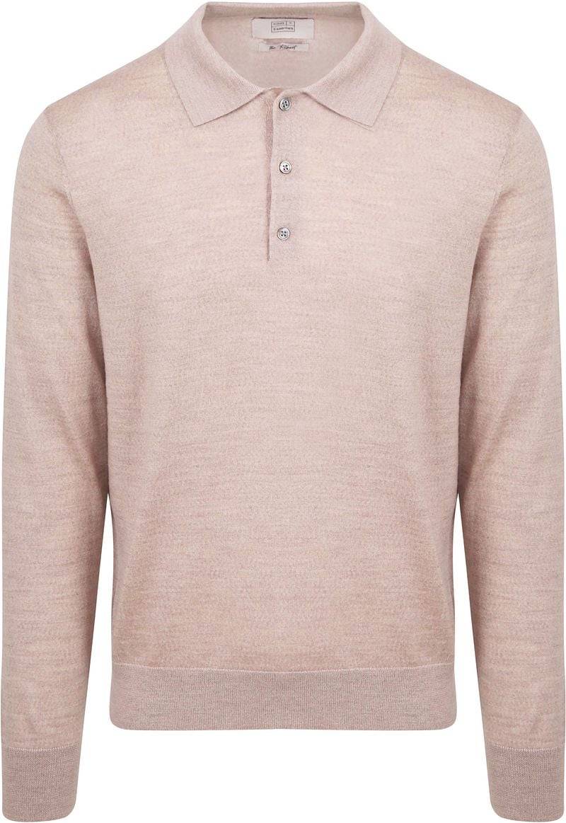 King Essentials The Robert Long Sleeve Poloshirt Merino Beige - Größe XXL von KING Essentials