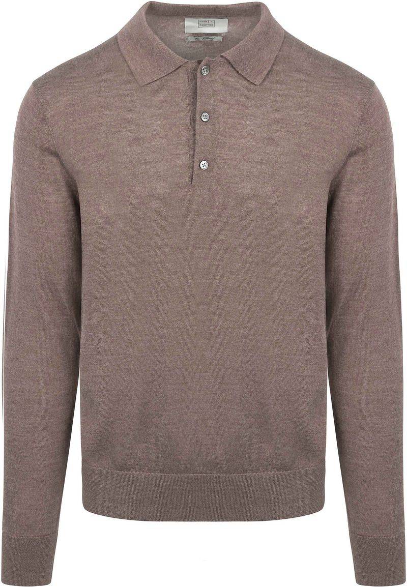 King Essentials The Robert Long Sleeve Poloshirt Merino Braun - Größe XL von KING Essentials