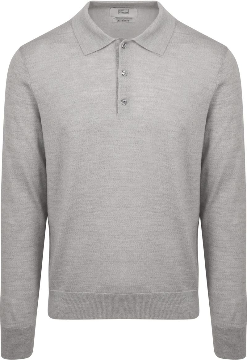 King Essentials The Robert Long Sleeve Poloshirt Merino Grau - Größe M von KING Essentials