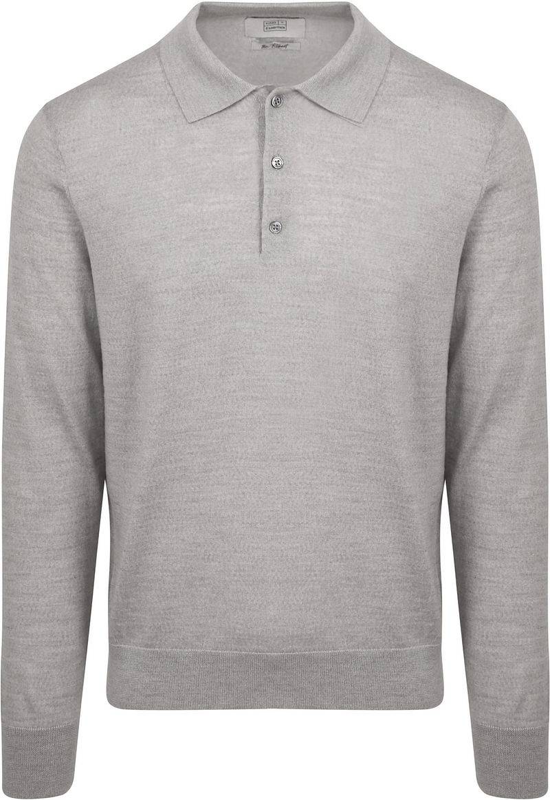 King Essentials The Robert Long Sleeve Poloshirt Merino Grau - Größe XXL von KING Essentials