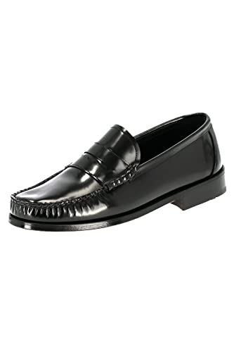 KING SHOES Schwarze Loafer Herren, Herren Loafer mit Ledersohle, Klassische Herrenschuhe | Leather Sole Men's Loafers (eu_Footwear_Size_System, Adult, Men, Numeric, medium, Numeric_42) von KING SHOES