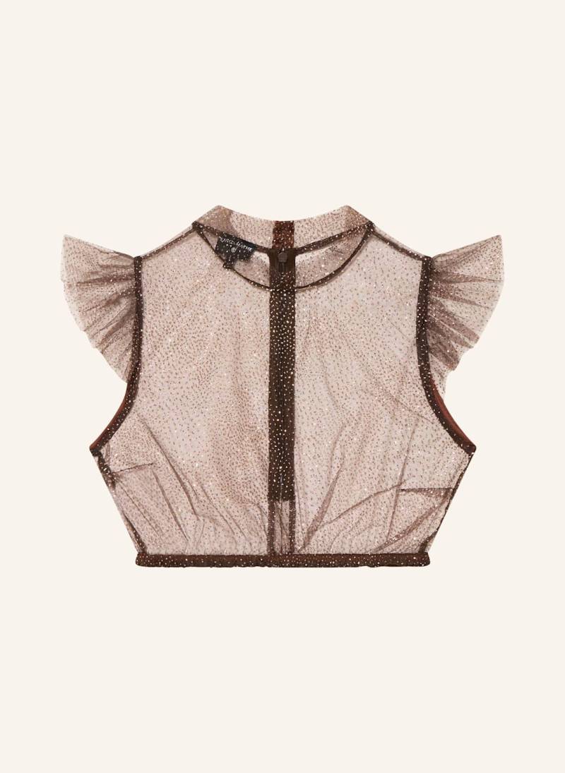 Kinga Mathe Dirndlbluse Heiki Mit Glitzergarn braun von KINGA MATHE