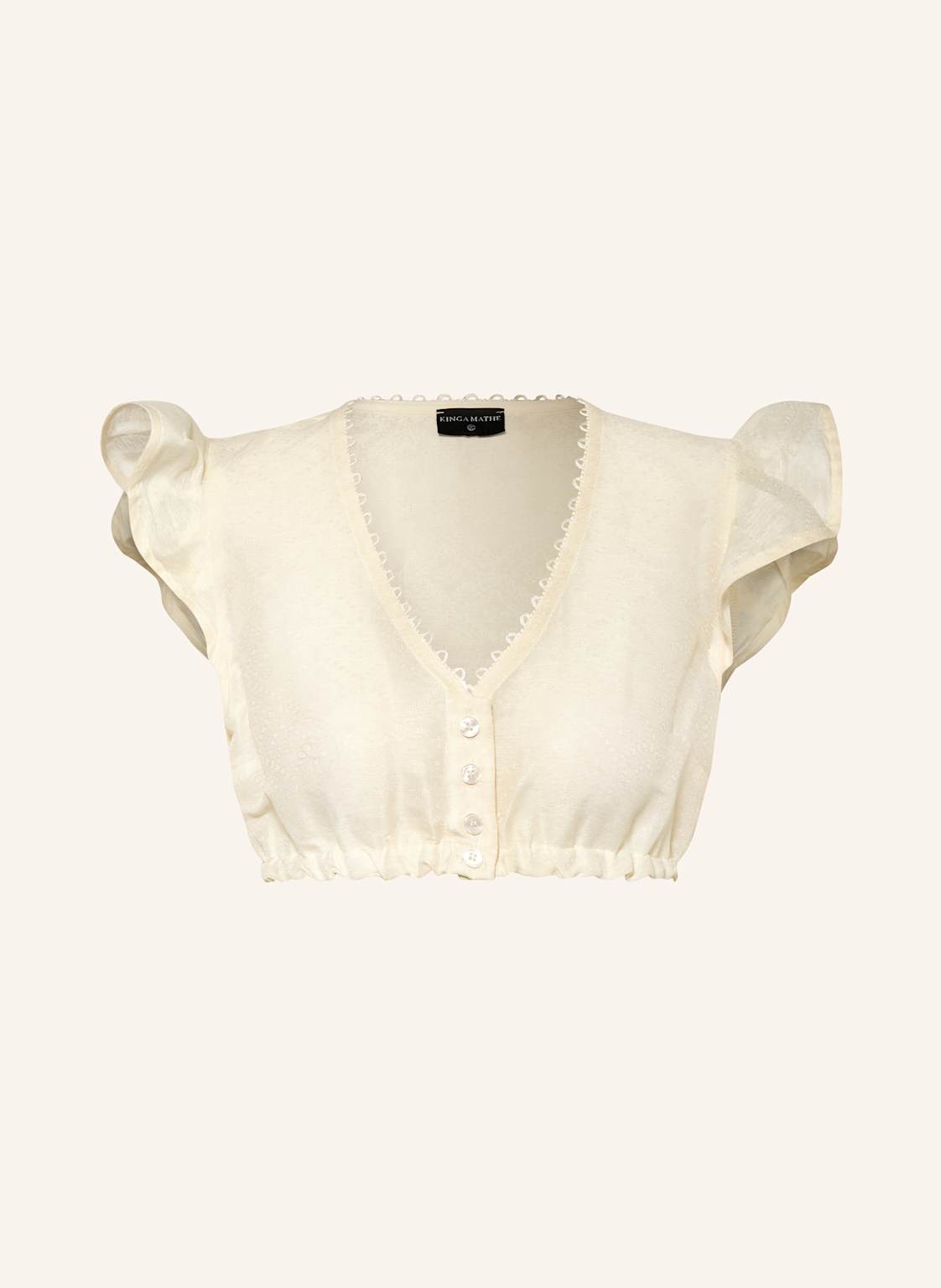 Kinga Mathe Dirndlbluse Kiki Mit Leinen Und Volants weiss Kinga Mathe Dirndlbluse Kiki Mit Leinen Und Volants weiss von KINGA MATHE