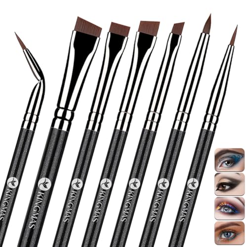 KINGMAS Feiner abgewinkelter Eyeliner-Pinsel, Premium 7-teiliger Gel-Eyeliner-Make-up-Pinsel, abgewinkelter flacher Definierer, ultradünner gebogener Augenpinsel KINGMAS Feiner abgewinkelter Eyeliner-Pinsel, Premium 7-teiliger Gel-Eyeliner-Make-up-Pinsel, abgewinkelter flacher Definierer, ultradünner gebogener Augenpinsel von KINGMAS