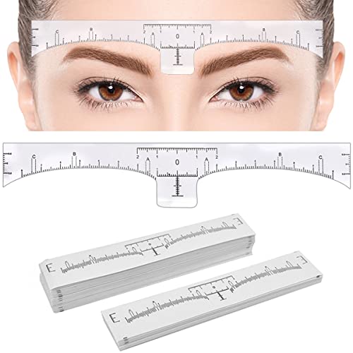 100 Stück Augenbrauen-Lineal, Einweg Augenbrauenlineal, Eyebrow Microblading, selbstklebend, Augenbrauen Aufkleber, Augenbrauen Schablonen-Anleitung von KINGMAS