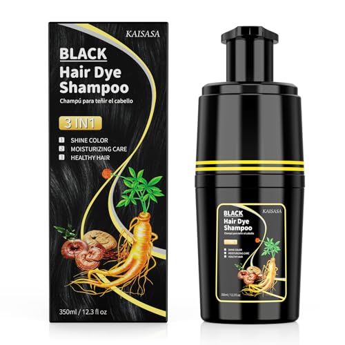 Haarfarbe Schwarzes Haarfärbeshampoo für Graues Haar 3 in 1, Haarfarben Shampoo für Männer und Frauen, shampoo gegen graue haare, Black Hair Dye Shampoo for Gray Hair (350 ml) Haarfarbe Schwarzes Haarfärbeshampoo für Graues Haar 3 in 1, Haarfarben Shampoo für Männer und Frauen, shampoo gegen graue haare, Black Hair Dye Shampoo for Gray Hair (350 ml) von KINGMING