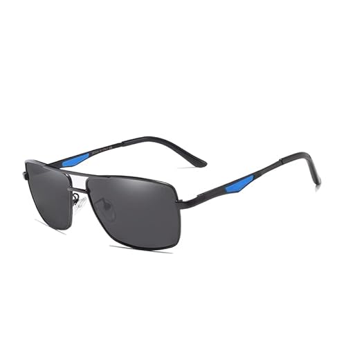 KINGSEVEN 2023 Marke Klassische quadratische polarisierte Sonnenbrille Herren Driving Männliche Sonnenbrille Brille UV-Blockierung Oculos N7906 (Blau Grau) von KINGSEVEN