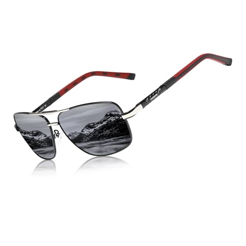 KINGSEVEN 2023 Marke Männer Aluminium Sonnenbrille HD Polarized UV400 Spiegel Männer Sonnenbrille Frauen für Männer Oculos de sol N724 (Silber Grau) von KINGSEVEN