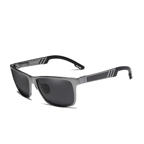 KINGSEVEN Männer Polarisierte Sonnenbrille Aluminium Magnesium Sonnenbrille Fahren Gläser Rechteck Shades Für Männer Oculos masculino Männlich (Gun Ash) von KINGSEVEN