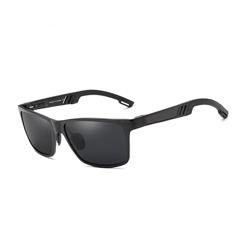 KINGSEVEN Männer Polarisierte Sonnenbrille Aluminium Magnesium Sonnenbrille Fahren Gläser Rechteck Shades Für Männer Oculos masculino Männlich (Schwarz Grau) von KINGSEVEN