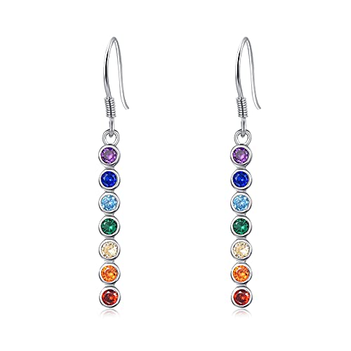 Chakra Ohrhänger 925 Sterling Silber Chakra Schmuck Healing Balancing Ohrringe für Frauen Mädchen … von KINGWHYTE