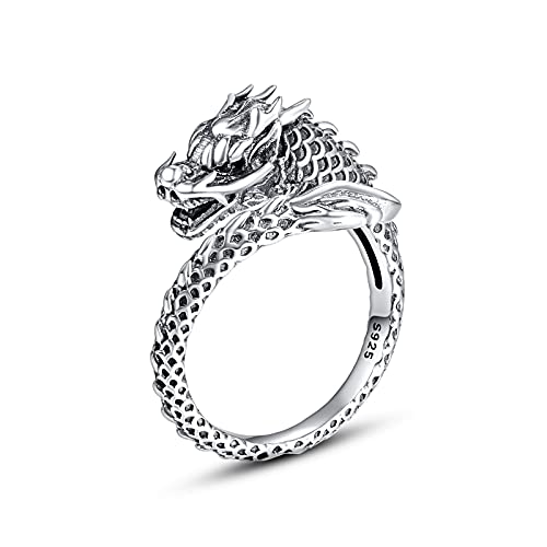 Drachen ring 925 Sterling Splitter verstellbarer Vintage Ring Amulett Drachenschmuck Geburtstagsgeschenke für Männer Frauen … von KINGWHYTE