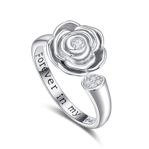 KINGWHYTE Asche Ring 925 Sterling Silber Mum Ring Asche Keepsake Kremation Schmuck für Asche Schmuck für Frauen Männer von KINGWHYTE
