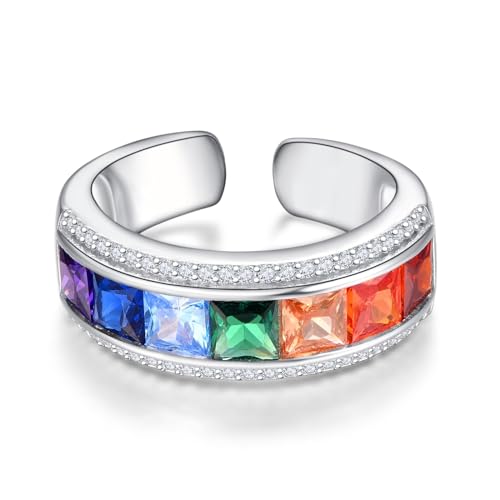 KINGWHYTE Chakra-Ring für Frauen, Sterlingsilber, verstellbarer Ring, Heilschmuck, Chakra-Geschenke für Mutter, Tochter, Yoga-Liebhaberin von KINGWHYTE