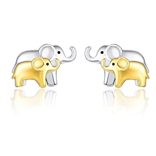 KINGWHYTE Elefanten Ohrringe für Frauen 925 Sterling Silber Elefanten Ohrstecker Elefantenschmuck Geschenk für Frauen Mädchen Freundin Tochter von KINGWHYTE