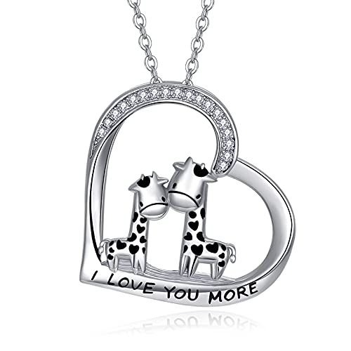 KINGWHYTE Giraffe Halskette Sterling Silber Herz Anhänger Halskette Ich liebe dich mehr Giraffe Schmuck Geschenke für Frauen Mädchen Frau Freundin KINGWHYTE Giraffe Halskette Sterling Silber Herz Anhänger Halskette Ich liebe dich mehr Giraffe Schmuck Geschenke für Frauen Mädchen Frau Freundin von KINGWHYTE