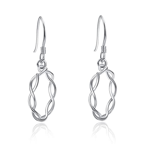 KINGWHYTE Keltischer Knot Ohrringe für Frauen 925 Sterling Silber Tropfen Ohrringe Schmuck Geschenke für Frauen Mädchen Mutter Tochter von KINGWHYTE