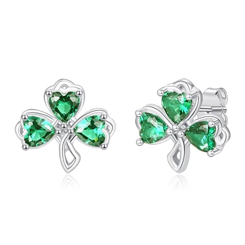 KINGWHYTE Kleeblatt Ohrringe 925 Sterling Silber Kleeblatt Ohrstecker Grün St Patricks Day Ohrringe Irischer Schmuck Geschenke für Frauen Mädchen Damen KINGWHYTE Kleeblatt Ohrringe 925 Sterling Silber Kleeblatt Ohrstecker Grün St Patricks Day Ohrringe Irischer Schmuck Geschenke für Frauen Mädchen Damen von KINGWHYTE