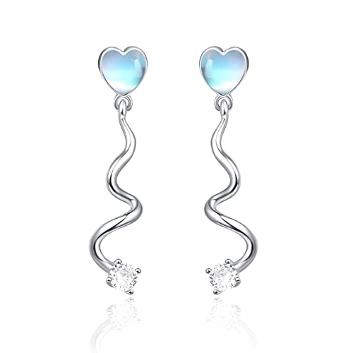 KINGWHYTE Mondstein Ohrringe 925 Sterling Silber Mondstein Ohrstecker Mondsteinschmuck Geschenke für Frauen Mädchen Freundin von KINGWHYTE