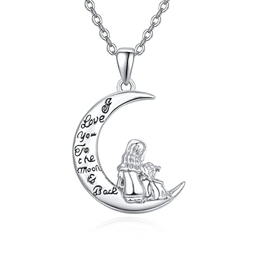 KINGWHYTE Mutter und Tochter Kette Sterling Silber Mond Halskette Geburtstag Mütter Tag Schmuck Geschenke für Mama Oma Tochter von KINGWHYTE