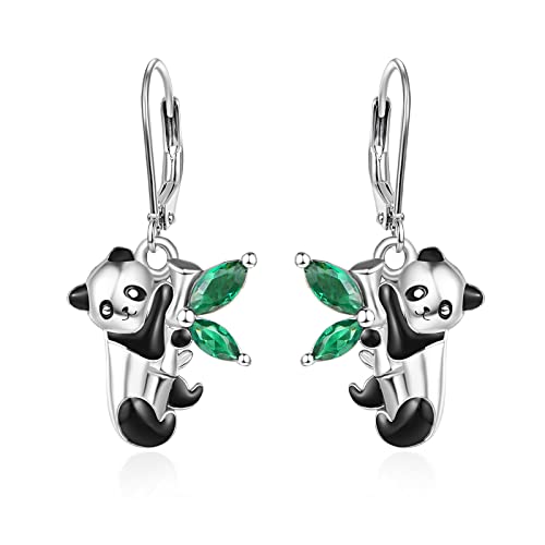 KINGWHYTE Panda Ohrringe 925 Sterling Silber Niedliche Tier Ohrringe Panda Ohrringe Panda Schmuck Geschenke für Mädchen Frauen Tochter… von KINGWHYTE