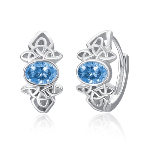 KINGWHYTE Tansanit Ohrringe 925 Sterling Silber Creolen - Blau Kristall Keltischer Geburtsstein für Dezember - Schmuck für Frauen Damen Mädchen KINGWHYTE Tansanit Ohrringe 925 Sterling Silber Creolen - Blau Kristall Keltischer Geburtsstein für Dezember - Schmuck für Frauen Damen Mädchen von KINGWHYTE