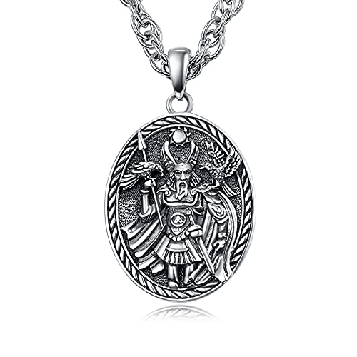 KINGWHYTE Wikinger Halskette für Männer, Abschlussgeschenke, Sterlingsilber, Valknut Vegvisir-Anhänger, Wikinger-Schmuck, Geschenk für Frauen, Teenager von KINGWHYTE