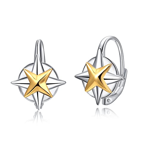 Kompass Ohrringe 925 Sterling Silber Kompass Graduierung Geburtstagsgeschenke für Frauen von KINGWHYTE
