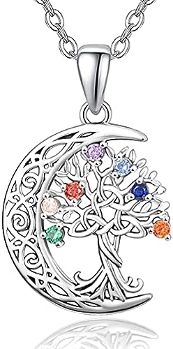 Tree of Life Halskette 925 Sterling Sliver Chakra Kubische Zirkonia Halskette Feine Schmuck Geschenke für Frau, Mutter und Freundin von KINGWHYTE