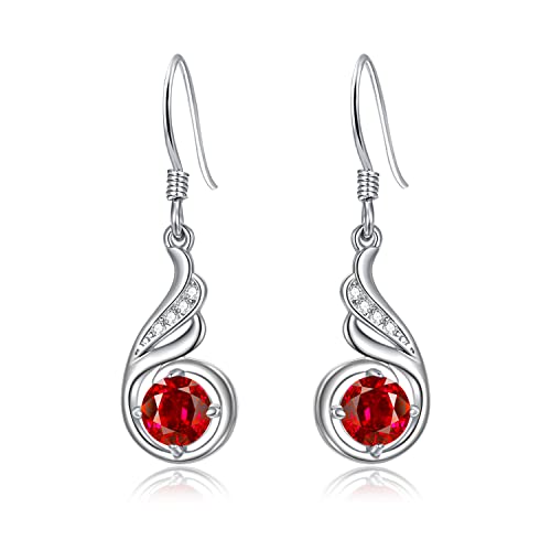 Tropfen Ohrringe Sterling Silber Opal Tropfen Ohrringe Birthstone Jewellery Hypoallergenic Phoenix Geschenk Geburtstagsgeschenke für Frauen … von KINGWHYTE