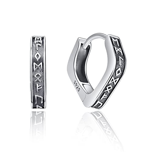 KINGWHYTE Wikinger Creolen 925 Sterling Silber Rhombus Ohrringe Wikinger Rune Schmuck Geschenke für Männer Frauen KINGWHYTE Wikinger Creolen 925 Sterling Silber Rhombus Ohrringe Wikinger Rune Schmuck Geschenke für Männer Frauen von KINGWHYTE
